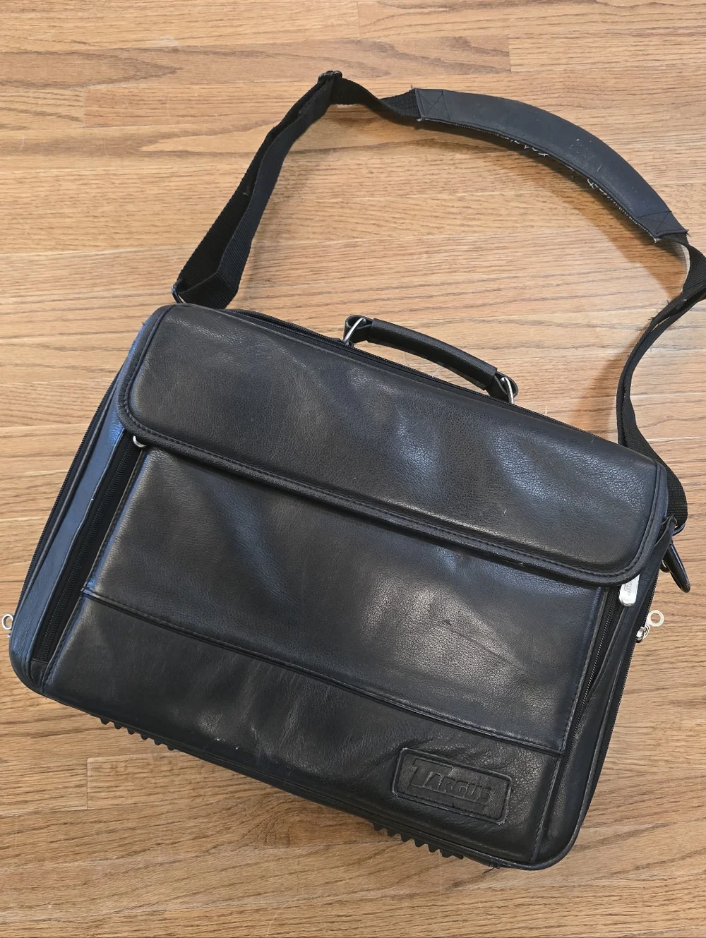 Leather Laptop Case Briefcase, Padded Section For Laptop, Zipper Pocket 16x12 In